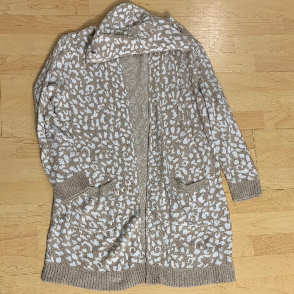 Rachel Zoe Tan and White Cardigan